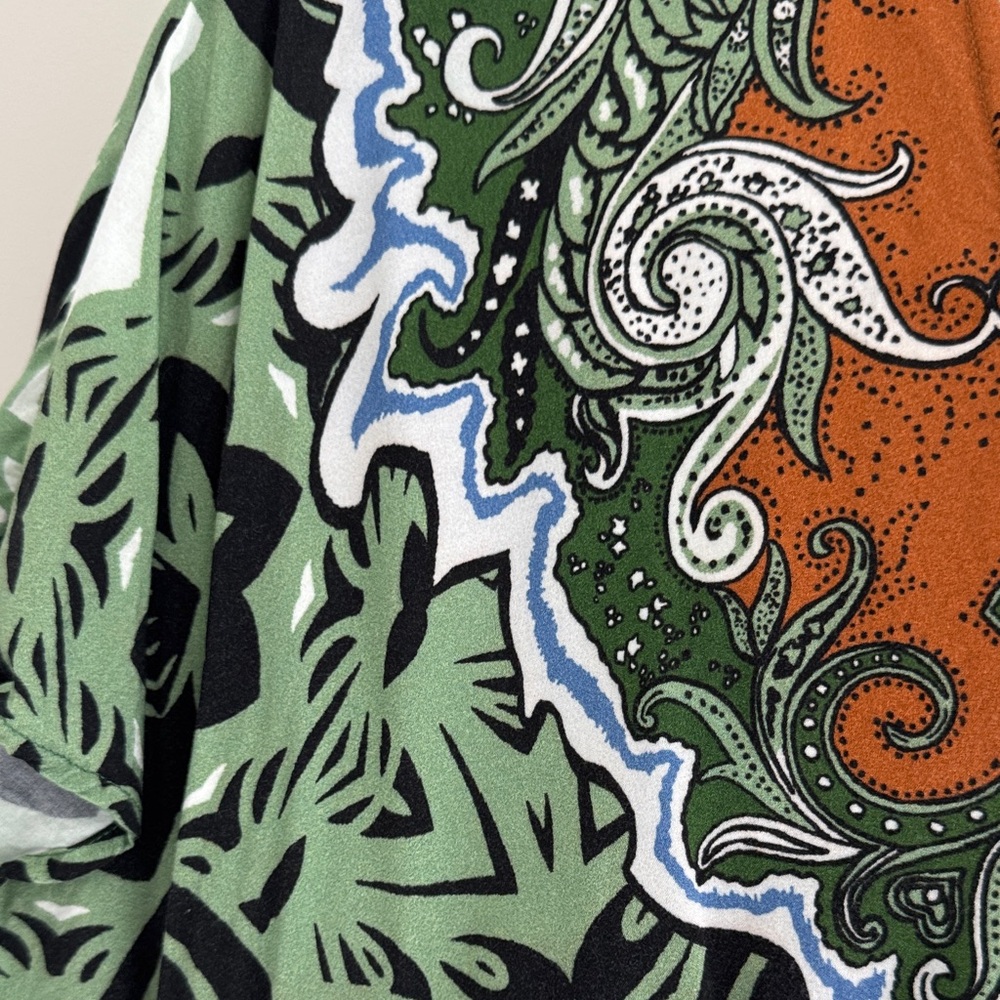 Anthropologie Green and Orange Patterned Maxi Dress - Picture 4 of 6
